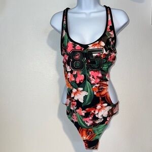 Bongo Floral Mono-Kini Swimsuit Size Large
